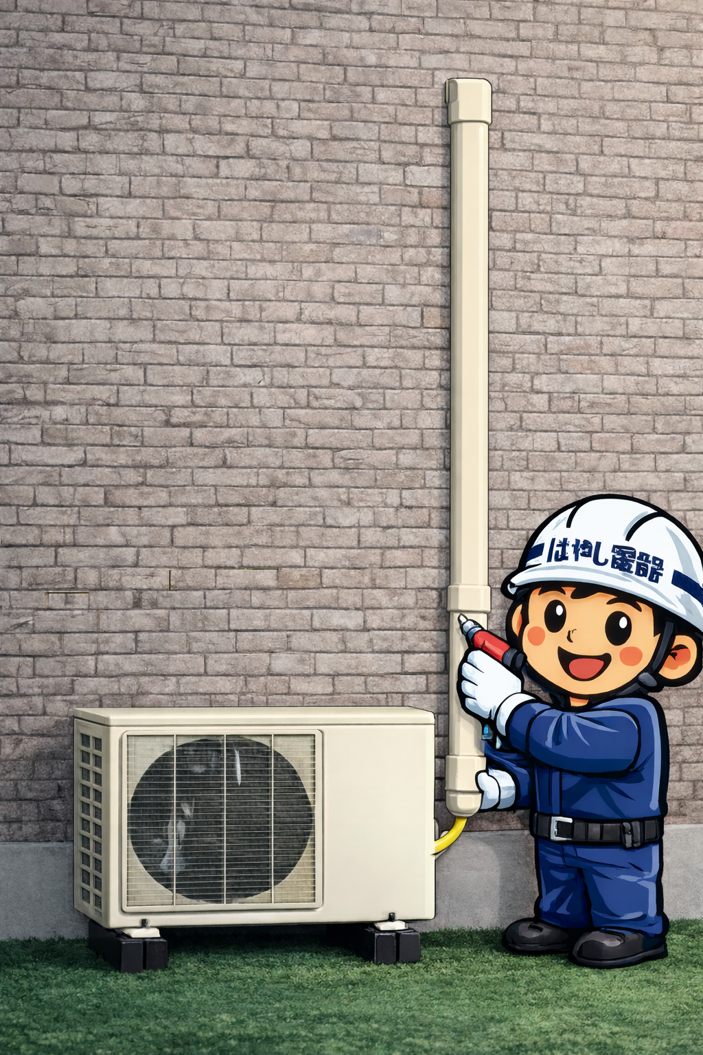 配管カバー取付工事のイメージ