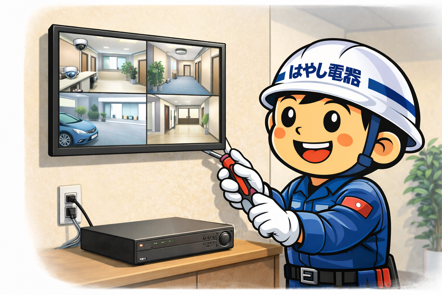 録画機とモニター設置のイメージ